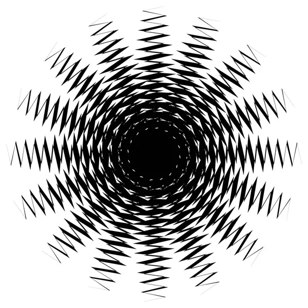 Concentrische Radiaal Abstracte Element Witte Achtergrond — Stockvector