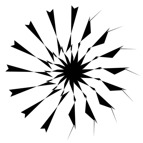Концентричний Радіальний Абстрактний Елемент Білому Тлі — стоковий вектор