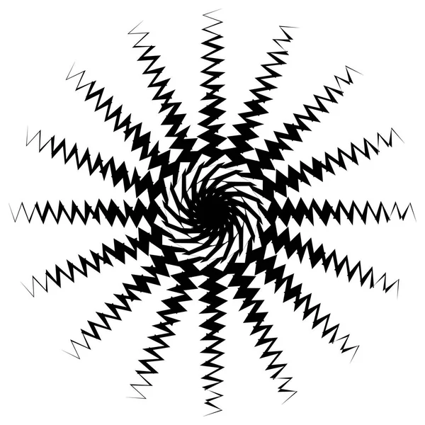 Élément Abstrait Concentrique Radial Sur Fond Blanc — Image vectorielle