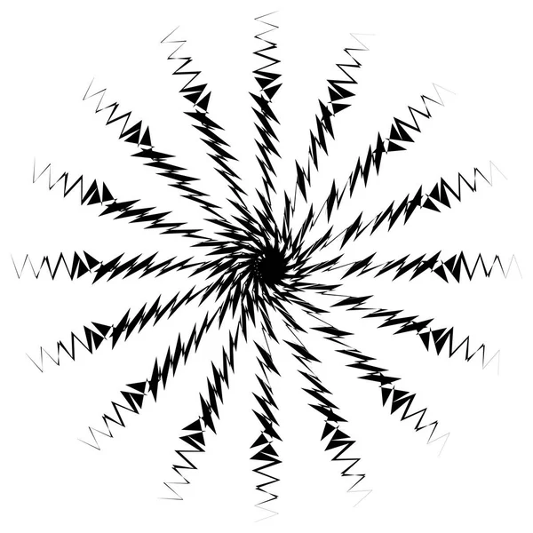 Elemento Abstracto Radial Concéntrico Sobre Fondo Blanco — Vector de stock