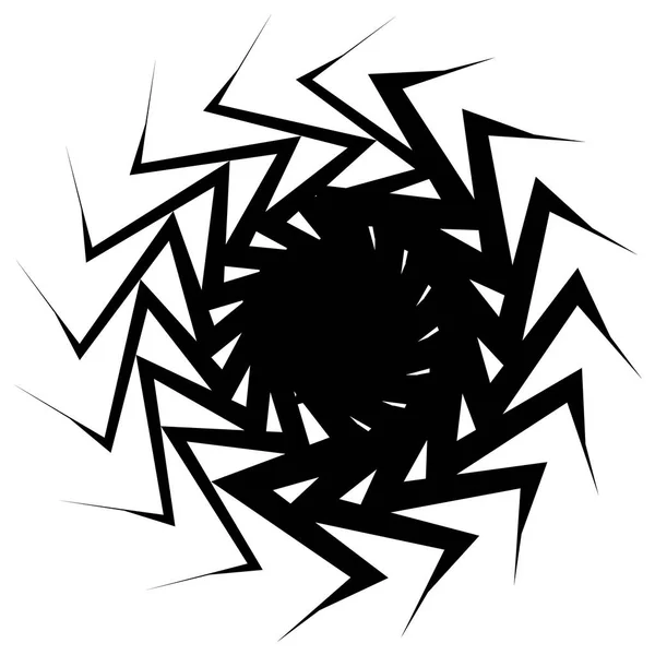 Elemento Abstracto Radial Concéntrico Sobre Fondo Blanco — Vector de stock