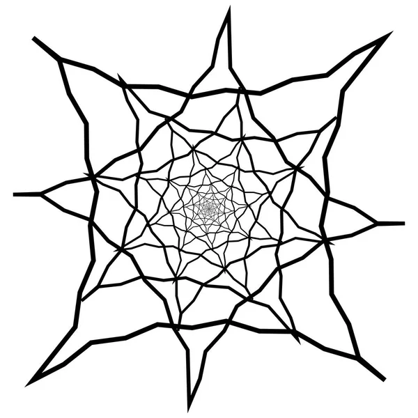 Koncentriska Radial Abstrakta Element Vit Bakgrund — Stock vektor