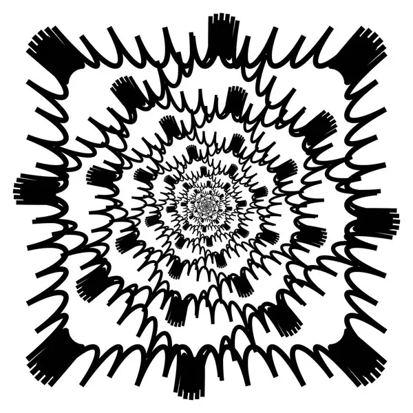 Élément Abstrait Concentrique Radial Sur Fond Blanc — Image vectorielle