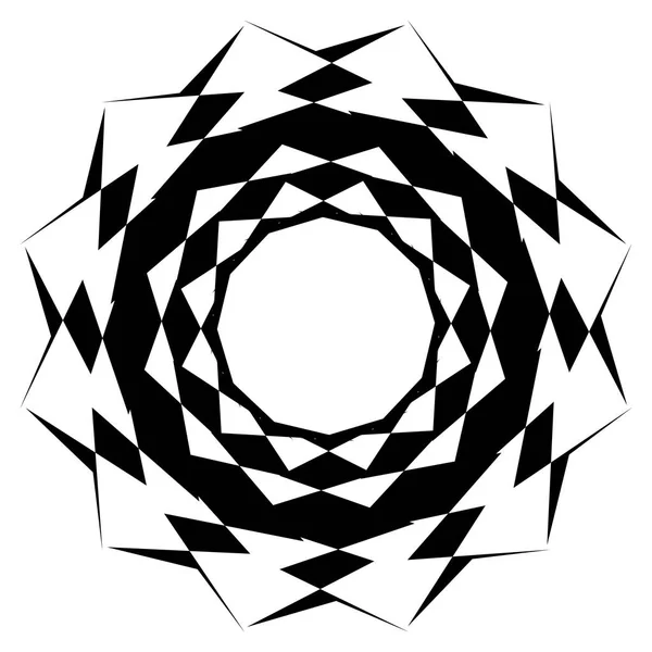 白色背景上的同心 径向抽象元素 — 图库矢量图片