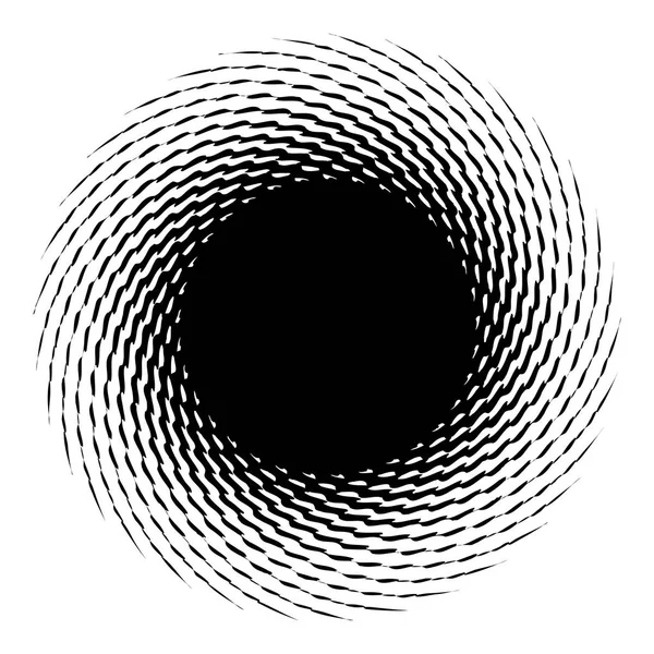 Kreisförmiges Radiales Abstraktes Element Geometrisches Motiv Auf Weißem Hintergrund — Stockvektor