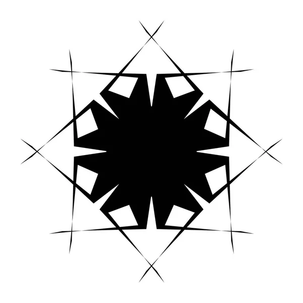 Круглый Радиальный Абстрактный Элемент Геометрический Мотив Белом Фоне — стоковый вектор