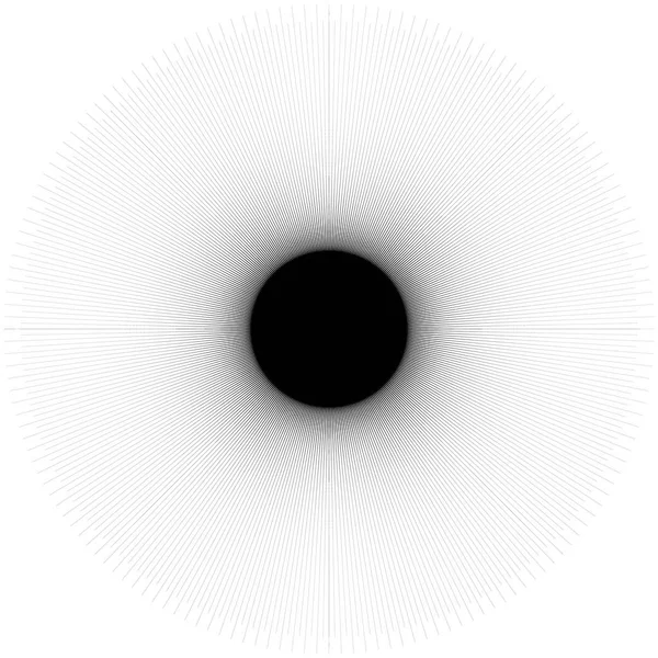 Kreisförmiges Radial Abstraktes Geometrisches Element Auf Weißem Hintergrund — Stockvektor