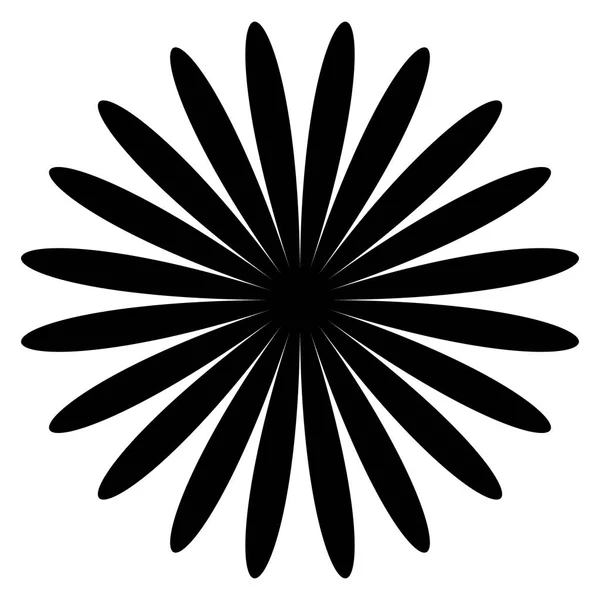 白い背景の上の円形 放射状抽象的な幾何学的要素 — ストックベクタ