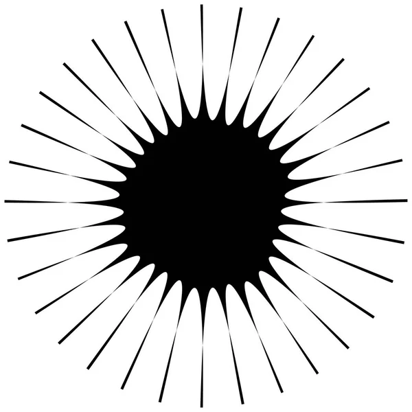 白い背景の上の円形 放射状抽象的な幾何学的要素 — ストックベクタ