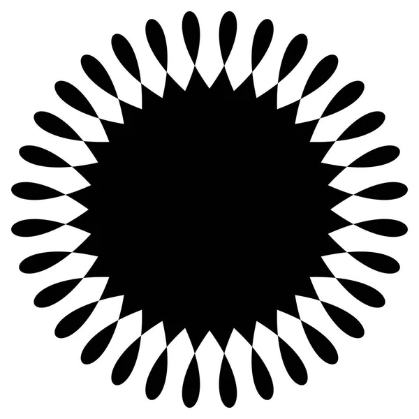 Kreisförmiges Radial Abstraktes Geometrisches Element Auf Weißem Hintergrund — Stockvektor