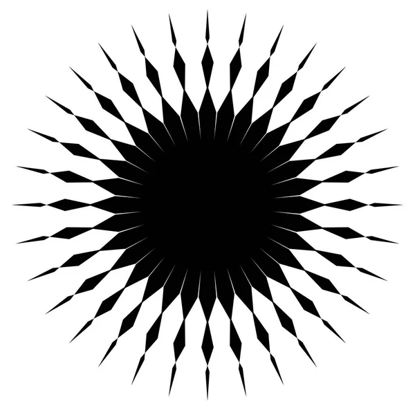 Kreisförmiges Radial Abstraktes Geometrisches Element Auf Weißem Hintergrund — Stockvektor