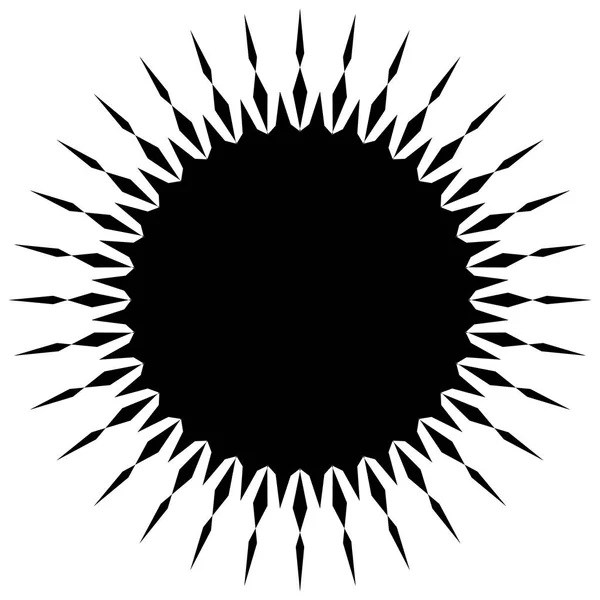 Kreisförmiges Radiales Abstraktes Element Geometrisches Motiv Auf Weißem Hintergrund — Stockvektor