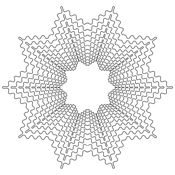 Elemento Abstrato Circular Radial Sobre Fundo Branco — Vetor de Stock