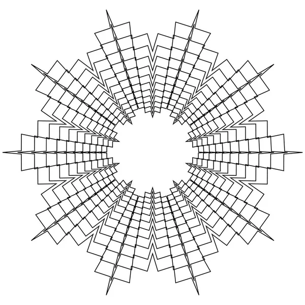 Cirkulär Radiella Abstrakta Element Vit Bakgrund — Stock vektor