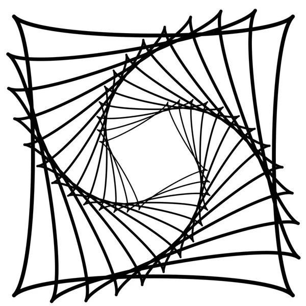 白色背景上的单色几何径向元素 — 图库矢量图片