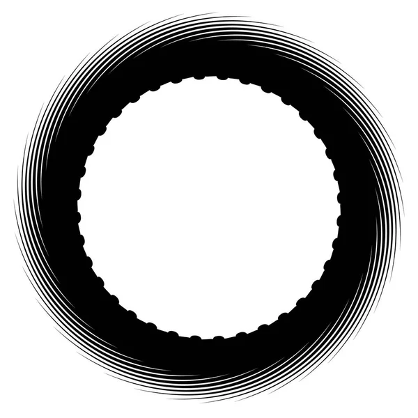 Élément Radial Géométrique Monochrome Sur Fond Blanc — Image vectorielle