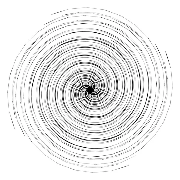 Monochrom Geometrisches Radiales Element Auf Weißem Hintergrund — Stockvektor