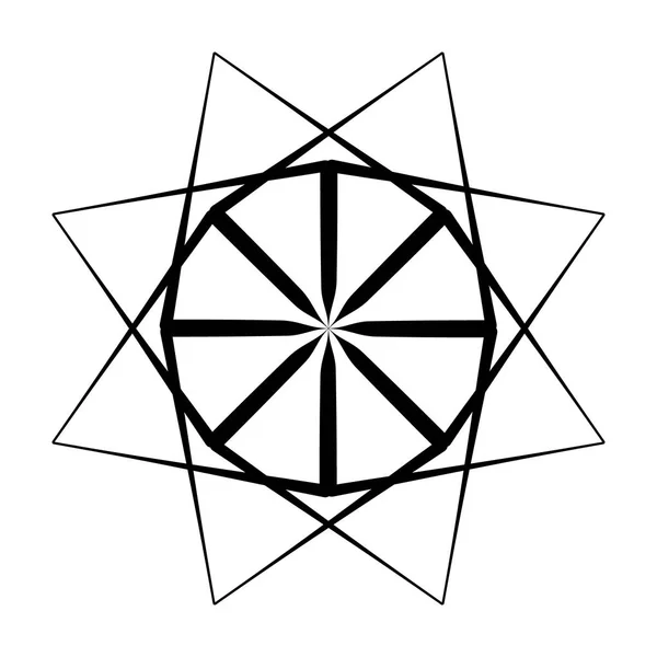 幾何学的な放射状の要素 抽象的な同心円状 放射状の幾何学的な形 — ストックベクタ