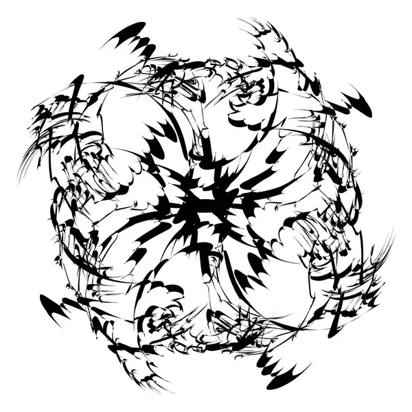 Élément Abstrait Circulaire Radial Sur Blanc Forme Rayonnante Avec Distorsion — Image vectorielle
