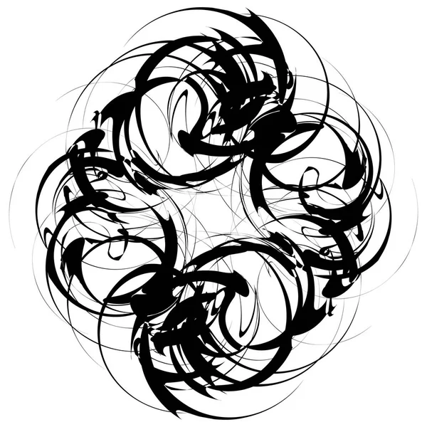 Élément Abstrait Circulaire Radial Sur Blanc Forme Rayonnante Avec Distorsion — Image vectorielle