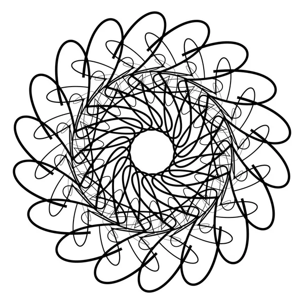 Geometriska Radiella Element Abstrakta Koncentriska Radial Geometriska Motiv — Stock vektor