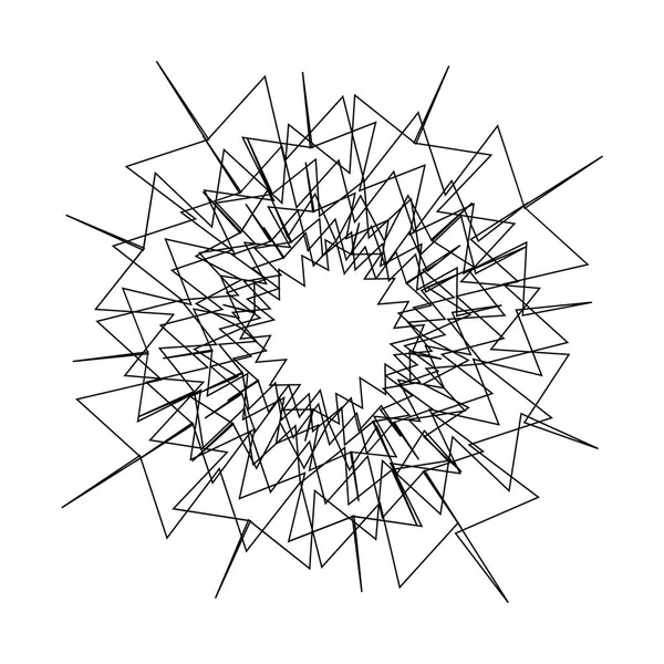 Circulaire Radiaal Abstracte Element Wit Vorm Met Vervorming Stralen — Stockvector