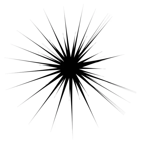 Elemento Radial Concéntrico Elemento Geométrico Abstracto Irradiante — Vector de stock