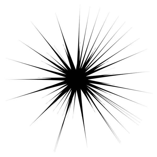 Koncentriska Radiella Element Utstråla Abstrakta Geometriska Element — Stock vektor