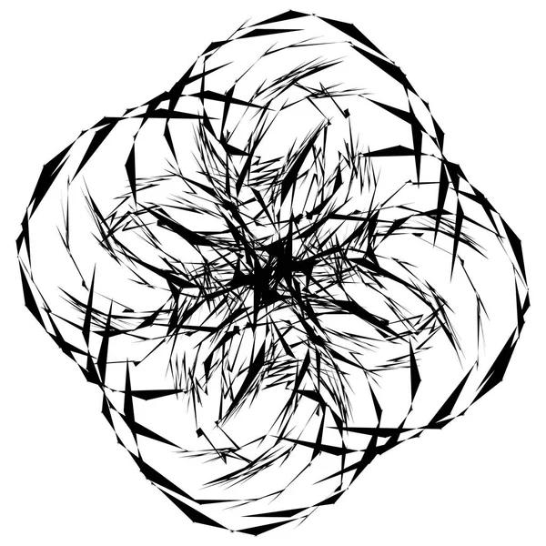 Elemento Abstracto Radial Circular Sobre Blanco Forma Radiante Con Distorsión — Archivo Imágenes Vectoriales