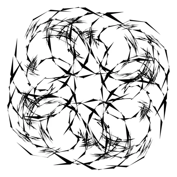 Круглий Радіальний Абстрактний Елемент Білому Випромінювальна Форма Викривленням — стоковий вектор