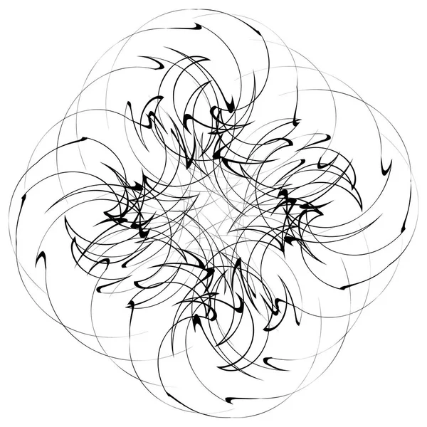 Круглый Радиальный Абстрактный Элемент Белом Излучающая Форма Искажением — стоковый вектор