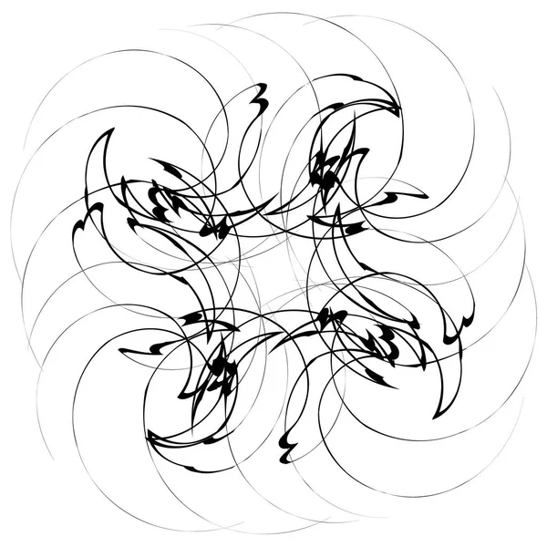 Circulaire Radiaal Abstracte Element Wit Vorm Met Vervorming Stralen — Stockvector