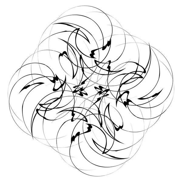 Kreisförmiges Radiales Abstraktes Element Auf Weiß Strahlende Form Mit Verzerrung — Stockvektor