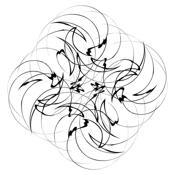 Circulaire Radiaal Abstracte Element Wit Vorm Met Vervorming Stralen — Stockvector