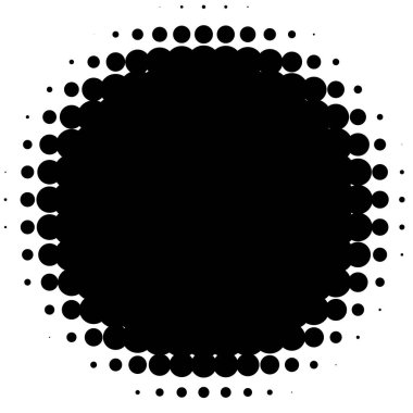 Noktalı resim öğesi. Yarım tonlu desen, vektör çizim ile soyut geometrik grafik