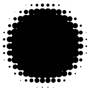 Noktalı resim öğesi. Yarım tonlu desen, vektör çizim ile soyut geometrik grafik