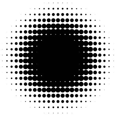 Noktalı resim öğesi. Yarım tonlu desen, vektör çizim ile soyut geometrik grafik