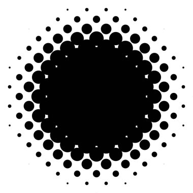 Noktalı resim öğesi. Yarım tonlu desen, vektör çizim ile soyut geometrik grafik