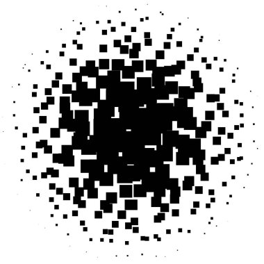 Noktalı resim öğesi. Yarım tonlu desen, vektör çizim ile soyut geometrik grafik