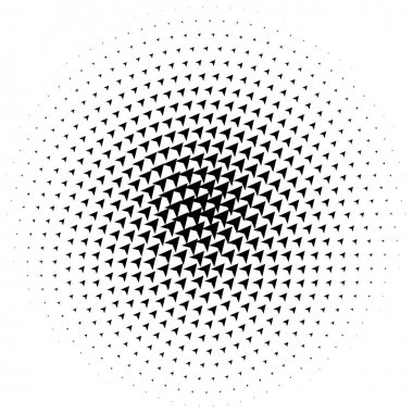 Noktalı resim öğesi. Yarım tonlu desen, vektör çizim ile soyut geometrik grafik