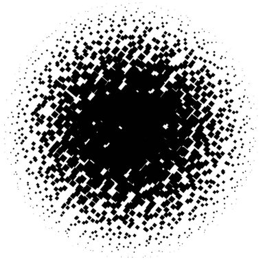 Noktalı resim öğesi. Yarım tonlu desen, vektör çizim ile soyut geometrik grafik