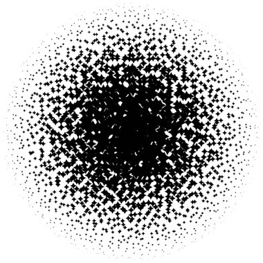 Noktalı resim öğesi. Yarım tonlu desen, vektör çizim ile soyut geometrik grafik