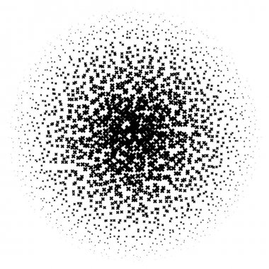 Noktalı resim öğesi. Yarım tonlu desen, vektör çizim ile soyut geometrik grafik