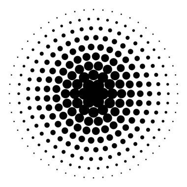 Noktalı resim öğesi. Yarım tonlu desen, vektör çizim ile soyut geometrik grafik