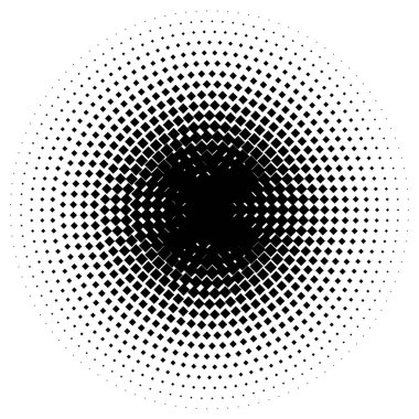 Noktalı resim öğesi. Yarım tonlu desen, vektör çizim ile soyut geometrik grafik