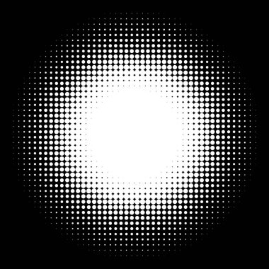 Noktalı resim öğesi. Yarım tonlu desen, vektör çizim ile soyut geometrik grafik