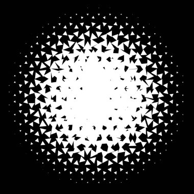 Noktalı resim öğesi. Yarım tonlu desen, vektör çizim ile soyut geometrik grafik