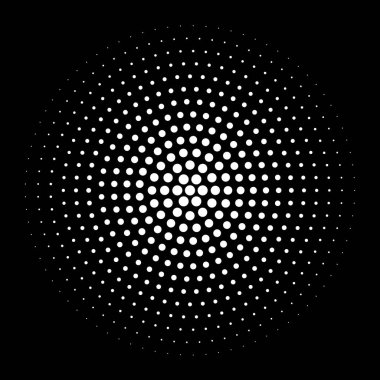 Noktalı resim öğesi. Yarım tonlu desen, vektör çizim ile soyut geometrik grafik