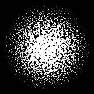 Noktalı resim öğesi. Yarım tonlu desen, vektör çizim ile soyut geometrik grafik