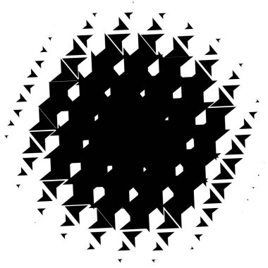 Noktalı resim öğesi. Yarım tonlu desen ile soyut geometrik grafik